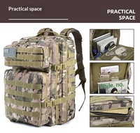 Sac à dos tactique 3D d'extérieur, respirant, imperméable, 45L, en tissu Oxford, ultra-léger, pour le sport, les voyages, la randonnée, l'alpinisme