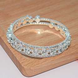 Luxury Shiny <b>Crystal</b> Rhinestone Adjustable <b>Bracelet</b> Fashion Hollow Opening <b>Bracelet</b> Full <b>Bracelet</b> for Women and Girls - Product Image 6