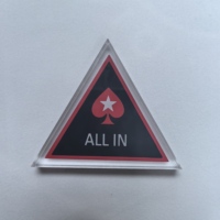 QINLONG Logo personnalisé concessionnaire de poker Texas en acrylique transparent tout en bouton essentiel pour vos jetons de poker et votre ensemble de plateaux