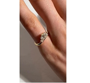 2CT Baguette Lab Grown <b>Diamond</b> Engagement <b>Ring</b> 14K Gold Solitaire Luxury Fine Jewelry Elegant Bridal <b>Ring</b> for Women - Product Image 1