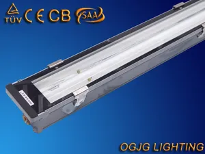 OGJG singola doppia t5 t8 tubo fluorescente luci LED vapor stretto apparecchio di 2x36w IP67 impermeabile tri-A prova di luce