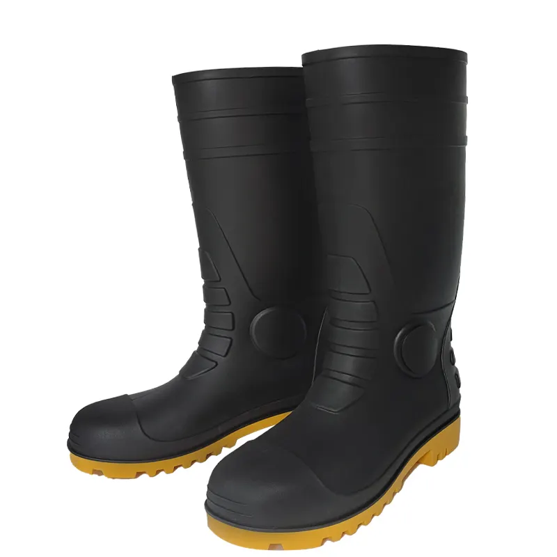 Toe Rain Boots Botas De Lluvia Non-slip Rain Boots Customizable Steel PVC Adult Cotton Fabric Unisex Rain Shoes Cover Waterproof