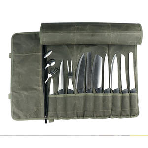 Bolsa de Cocina Plegable de Gran Capacidad, de Lona Encerada, con Cierre, Antiarañazos, para Utensilios de Cocina, Cosméticos y Herramientas, para Cuchillos - Product Image 5