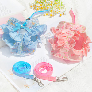 Harnais et laisse pour animaux de compagnie en maille douce et respirante - Ceinture légère et confortable pour chiots et chatons - Product Image 3