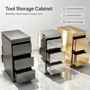 Modern Salon Furniture Stainless Steel Frame Barber Shop Cabinet Salon <b>Tool</b> <b>Trolley</b> Hairdresser <b>Tool</b> Cabinet - Product Image 1