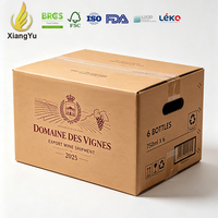 Boîte d'expédition de vin en carton ondulé, personnalisée, pour 6 bouteilles, avec séparateurs en carton pour les vignerons et les distributeurs