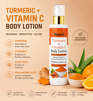Lotion Corporelle Éclaircissante et Nourrissante Akaril au Collagène de Riz, Curcuma, Vitamine C et Acide Hyaluronique