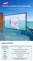 [Pli rapide + OEM] WUPRO 4K 100 "16:9 écran de projecteur à pli rapide écran de Projection Simple extérieur avec support imagerie double face