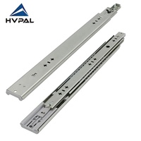 Glissière de tiroir industrielle robuste 115 kg avec système d'amortissement à fermeture douce, extension complète 3 sections, roulement à billes