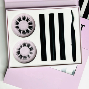 A casa crea il tuo marchio di ciglia all'ingrosso Black Clear Band Strip Lashes 3D Faux Mink Pre Cut Segment Lashes - Product Image 3