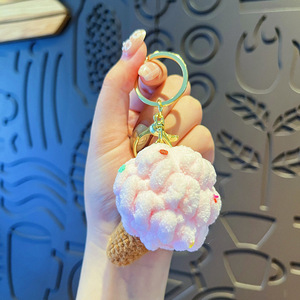 Handmade Crochet Kẹo Bông Móc Khóa Tùy Chỉnh Logo Đầy Màu Sắc Dây Móc Khóa Cho Túi Trang Trí Và Quà Tặng - Product Image 4