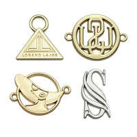 Étiquettes personnalisées plaquées or avec logo de marque sur mesure, étiquettes métalliques pour vêtements, plaque rectangulaire gravée, plaque métallique à coudre avec logo pour vêtements