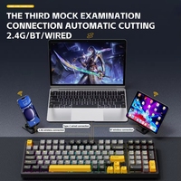 Clavier de jeu RGB personnalisé LEAVEN K98 DIY, tri-mode, mécanique, axe cyan, touches entièrement remplaçables à chaud pour le gaming