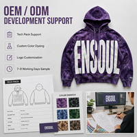 Sweat à capuche zippé oversize en molleton bouclette effet délavé tie-dye personnalisé avec grande impression frontale style streetwear pour homme OEM ODM
