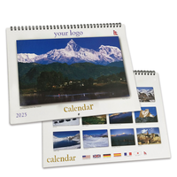 Calendrier mural spirale personnalisé A4 A3 A2 grand format 2027, calendrier de l'Avent, vente en gros, calendrier mural en papier personnalisé pour cadeaux promotionnels