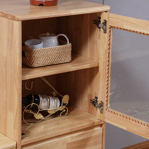 Nordic Style Rubberwood <b>Low</b> <b>Cabinet</b> Natural Wood Color <b>Tv</b> Stand Storage Living Room Furniture Combination <b>Cabinet</b> Factory Direct - Product Image 1