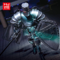 Ensemble de figurines de chevalier médiéval HW Jeu de rôle Films Modèles rétro DIY Assemblé Multi-articulations Figurine mobile Décoration de bureau Ornements Jouets