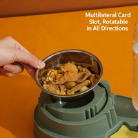 Distributeur d'eau et de nourriture automatique portable 2 en 1 pour chat, double bol, plastique écologique, conteneur de nourriture pour animaux de compagnie de 2 L pour petits chiens et chats