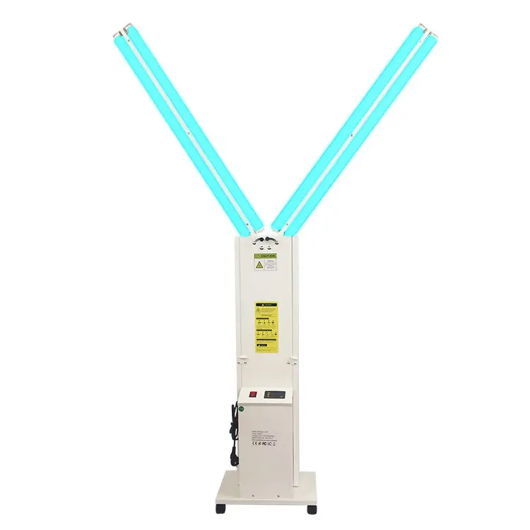 high quality for hospital Four-Tube Stainless Steel UV Lamp Trolley with Infrared Sensing