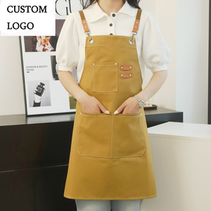Prix usine Logo personnalisé confortable dos croisé lavé coton toile outil travail <span class=keywords><strong>cuisine</strong></span> cuisson cuisson Chef <span class=keywords><strong>tablier</strong></span> - Product Image 4