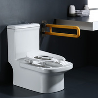 Cuvette de toilette à double usage assise ou à squat Toilette trapézoïdale monobloc en céramique avec siphon de chasse d'eau Aucune rénovation nécessaire Céramique