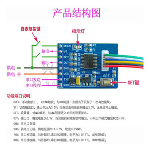 Fingerprint Scanner Module Capacitive <b>Sensor</b> FP1 For <b>Door</b> Access Light Vehicle Startup - Product Image 2