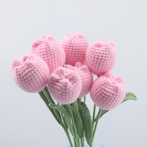Flores <span class=keywords><strong>de</strong></span> tulipán <span class=keywords><strong>de</strong></span> ganchillo Rosa hechas a mano al por mayor, plantas decorativas artificiales <span class=keywords><strong>para</strong></span> regalo del Día <span class=keywords><strong>de</strong></span> <span class=keywords><strong>la</strong></span> <span class=keywords><strong>madre</strong></span> y del maestro - Product Image 4