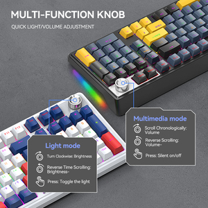 Combo de <span class=keywords><strong>Teclado</strong></span> y Ratón Mecánico Inalámbrico/Con Cable/BT Intercambiable en Caliente, Ratón y <span class=keywords><strong>Teclado</strong></span> Mecánico con Carga Inalámbrica 6D 12800DPI - Product Image 5