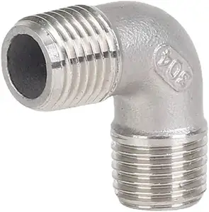 1/2" NPT 90 Degree Elbow, 304 Stainless Steel Barstock Street Elbow, Cast Pipe Fitting