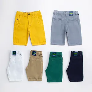 Fornitore cinese 2-14Y pantaloni per bambini in tessuto di cotone per bambini pantaloncini cachi stampati corti per bambini ragazzi