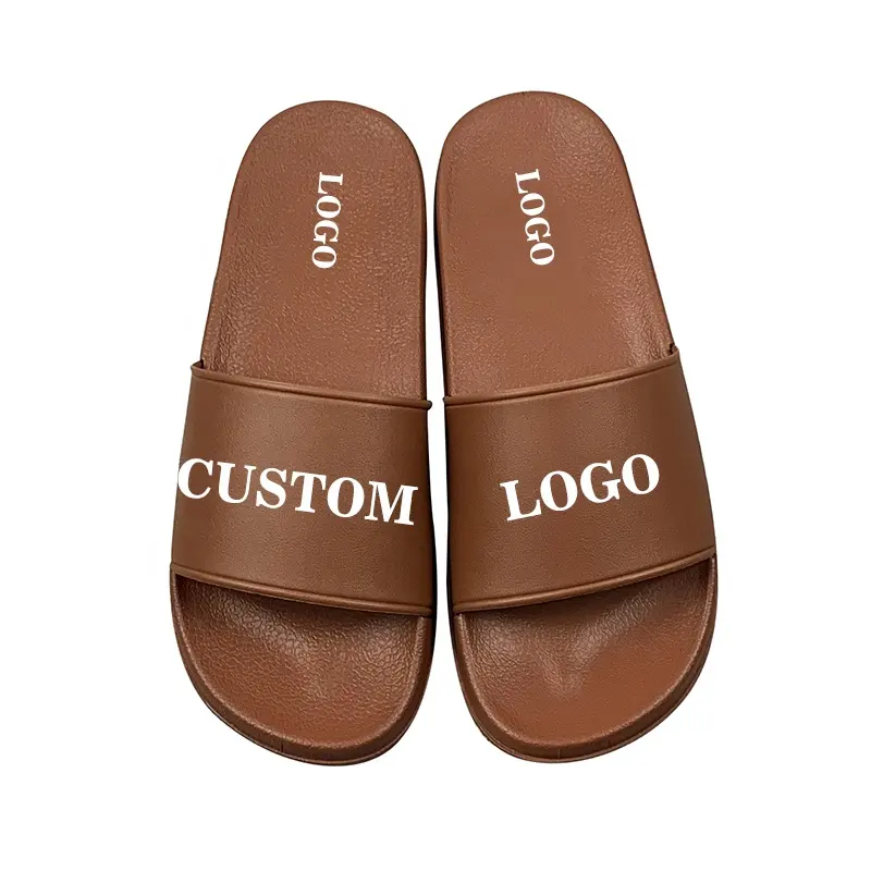 China Fabrik billige Bilder Marke Logo benutzer definierte Stickerei Folien Pantoffel Frauen Mann