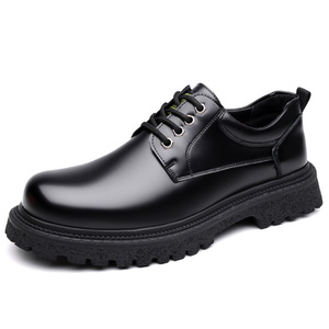 Bottes en cuir de vachette pour homme, talon bas, semelle en caoutchouc antidérapante, chaussures de travail décontractées, taille 39 40 41 42 43 44 45 - Product Image 5