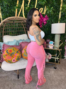 HR24049 <span class=keywords><strong>Pantaloni</strong></span> Yoga Donna a Vita Alta, Vestibilità Skinny, Effetto Lavato <span class=keywords><strong>con</strong></span> Nappe, Leggings a Zampa Attillati, <span class=keywords><strong>Pantaloni</strong></span> a Zampa - Product Image 6