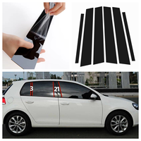 Cadre de porte latérale de couverture de pilier de fenêtre adapté pour VW Golf 5 6 7 8 MK6 MK7 MK8 accessoires de décoration de voiture autocollant central noir brillant