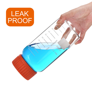 Botella de Vidrio Redonda de Laboratorio de Boca Ancha de 1000 ml con Tapa Grande de Rosca Azul - Product Image 5