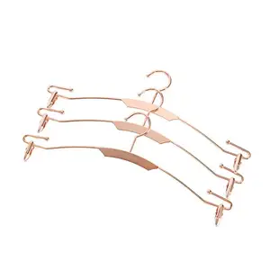 Factory Wholesale Fashion Finishing Rose Gold Metal Wire Pants Skirts Hangers