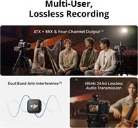 Microphone sans fil Mic 3 (2 émetteurs + 1 récepteur + étui de charge) pour iPhone/Caméra/Android, ultraléger, avec contrôle de gain adaptatif et double équilibrage