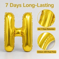 Ballon à hélium Mylar, 1 pièce, grand, 16, 32, 26, 32, 34, 40, en forme personnalisée, couleur or, en feuille d'aluminium