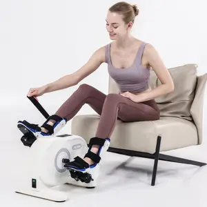 Portable Under Desk Mini Rehabilitation Arm and Leg Exercise Bike Pedal Trainer Bike Therapi Physical with Foot Boots