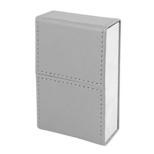 Étui à cigarettes portable en cuir et métal, design classique, motif carré, pour le voyage, rangement des cigarettes, imprimé PU GRIS - Product Image 1