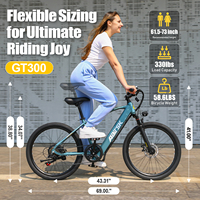 Vélo électrique de ville EU Warehouse, moteur puissant sans balais 250W, batterie cachée 10AH, haute vitesse, pneus 26 pouces, pour filles
