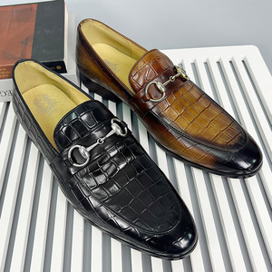 Mocasines de Cuero Genuino para Hombre, Punta Cuadrada, Sin Cordones, Antideslizantes, para Oficina, Carrera, Todas las Temporadas, Zapatos de Vestir - Product Image 2