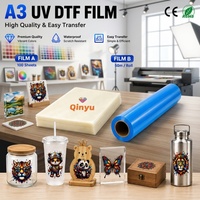 Nouveaux films de transfert UV DTF Qinyu A3 en PET, films A et B, 30cm*50m