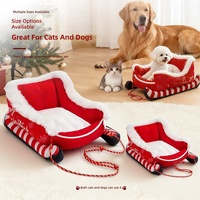 Lit pour animaux de compagnie sur le thème de Noël, chaleureux et moelleux pour l'hiver, pour chiens et chats, utilisation en intérieur, design festif, vente en gros disponible