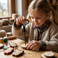 Lot de 5 forets manuels DIY OEM en acier au carbone de 1,5 mm à 5 mm pour projets de menuiserie et d'artisanat pour enfants
