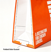 Sacs à emporter en papier kraft biodégradables et recyclables avec poignées, personnalisables avec logo, pour la restauration rapide en gros