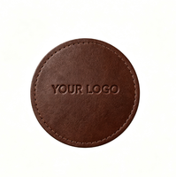 Sous-verres en cuir PU de haute qualité, très demandés, avec logo personnalisé, promotionnels, ronds, écologiques, pour le thé, vente en gros sur mesure