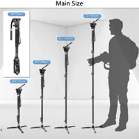 Monopié KA7 para Cámara Profesional DSLR, Cabezal Fluido para Panorama de 360°, Mini Trípode Flexible para Teléfono Móvil, Soporte de Aluminio Ligero B957