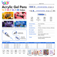 Ensemble de stylos gel acrylique 3D KAIX, pointe bille 1,0 mm, encre imperméable, logo personnalisé, stylos gel acrylique 3D pour journalisation et prise de notes