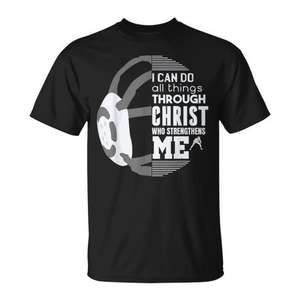 Camiseta de lucha libre cristiana: Puedo hacer todas las cosas a través de Cristo que me fortalece, diseño motivacional - Product Image 1